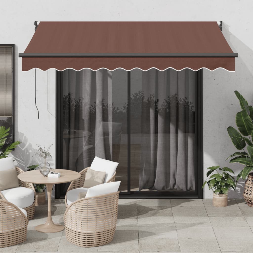 vidaXL Ručne zaťahovacia markíza hnedá 300x250 cm