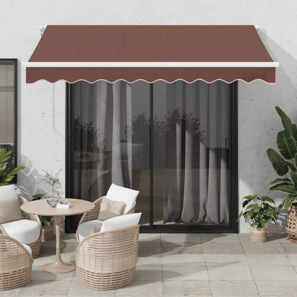 vidaXL Automaticky zaťahovacia markíza hnedá 300x250 cm
