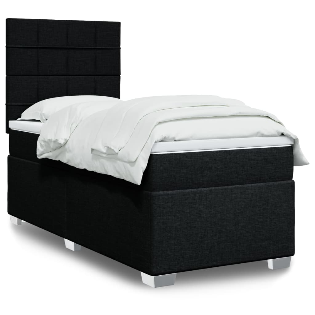 vidaXL Posteľný rám boxspring s matracom čierny 80x200 cm látka