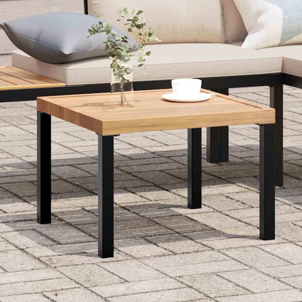 vidaXL Záhradný konferenčný stolík čierny 55x55x39,5cm práškovaná oceľ