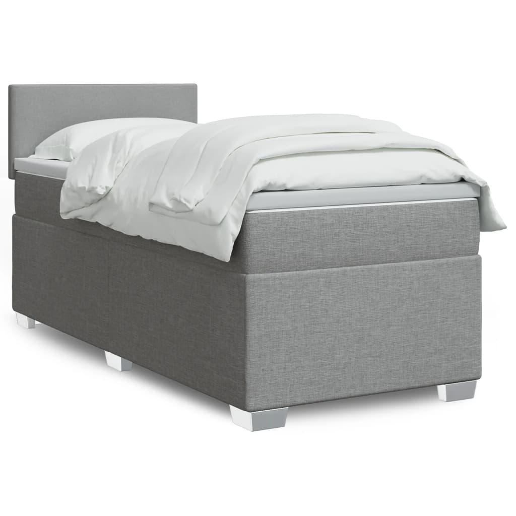 vidaXL Posteľný rám boxsping s matracom bledosivý 80x200 cm látka