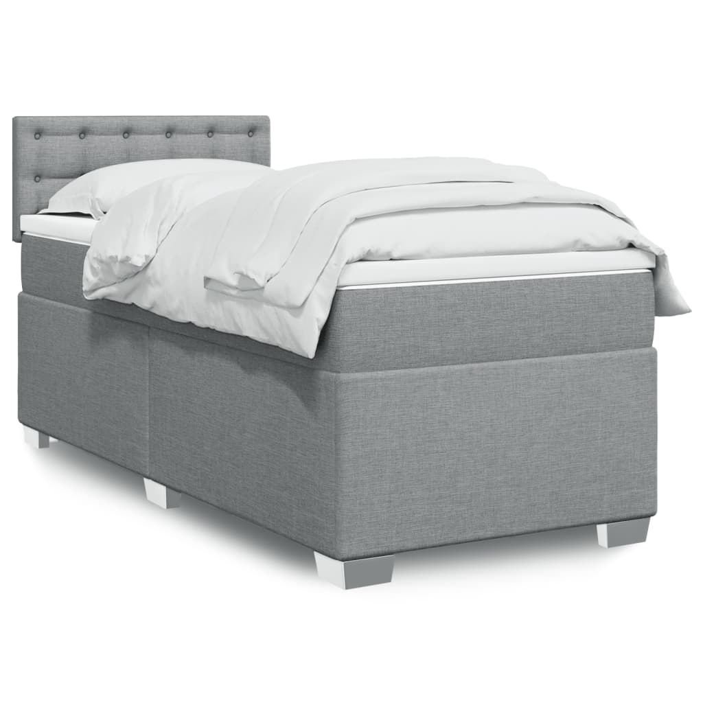 vidaXL Posteľný rám boxsping s matracom bledosivý 80x200 cm látka
