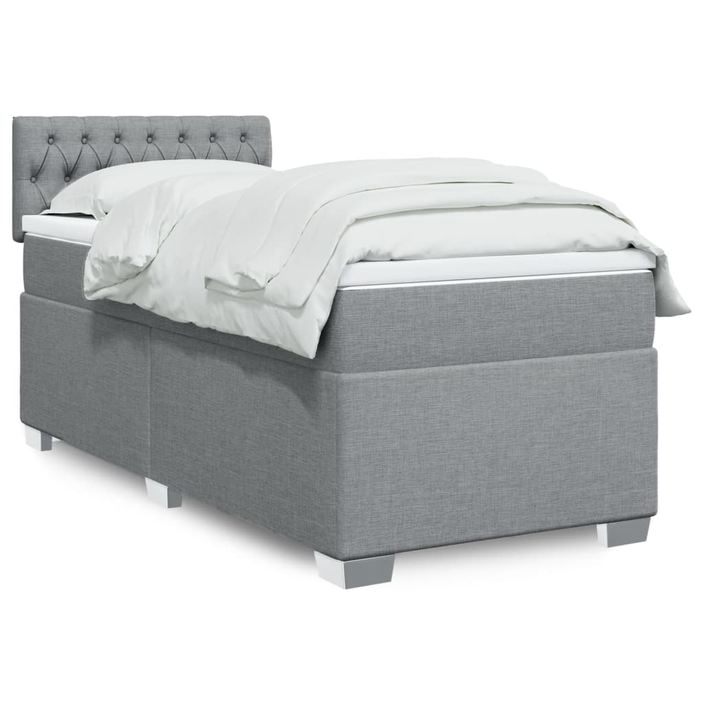 vidaXL Posteľný rám boxsping s matracom bledosivý 80x200 cm látka
