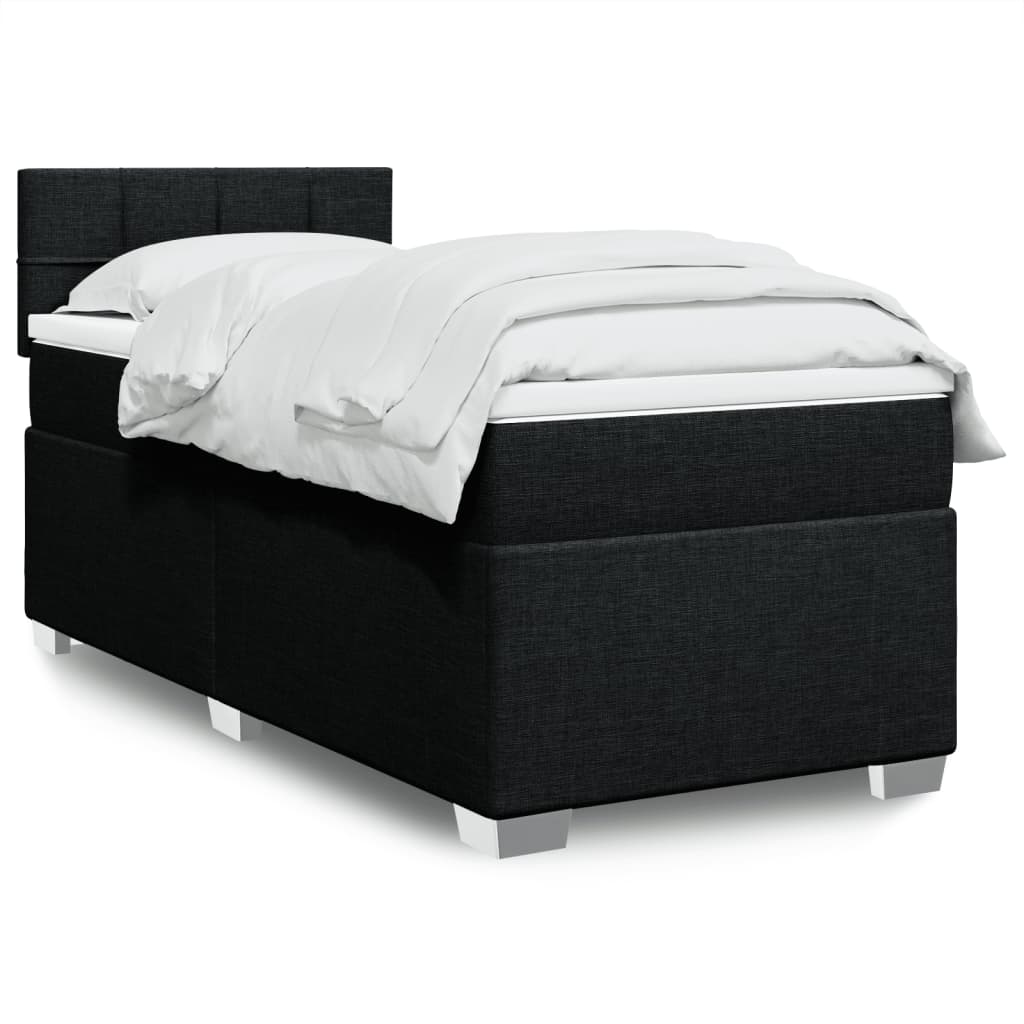vidaXL Posteľný rám boxspring s matracom čierny 80x200 cm látka