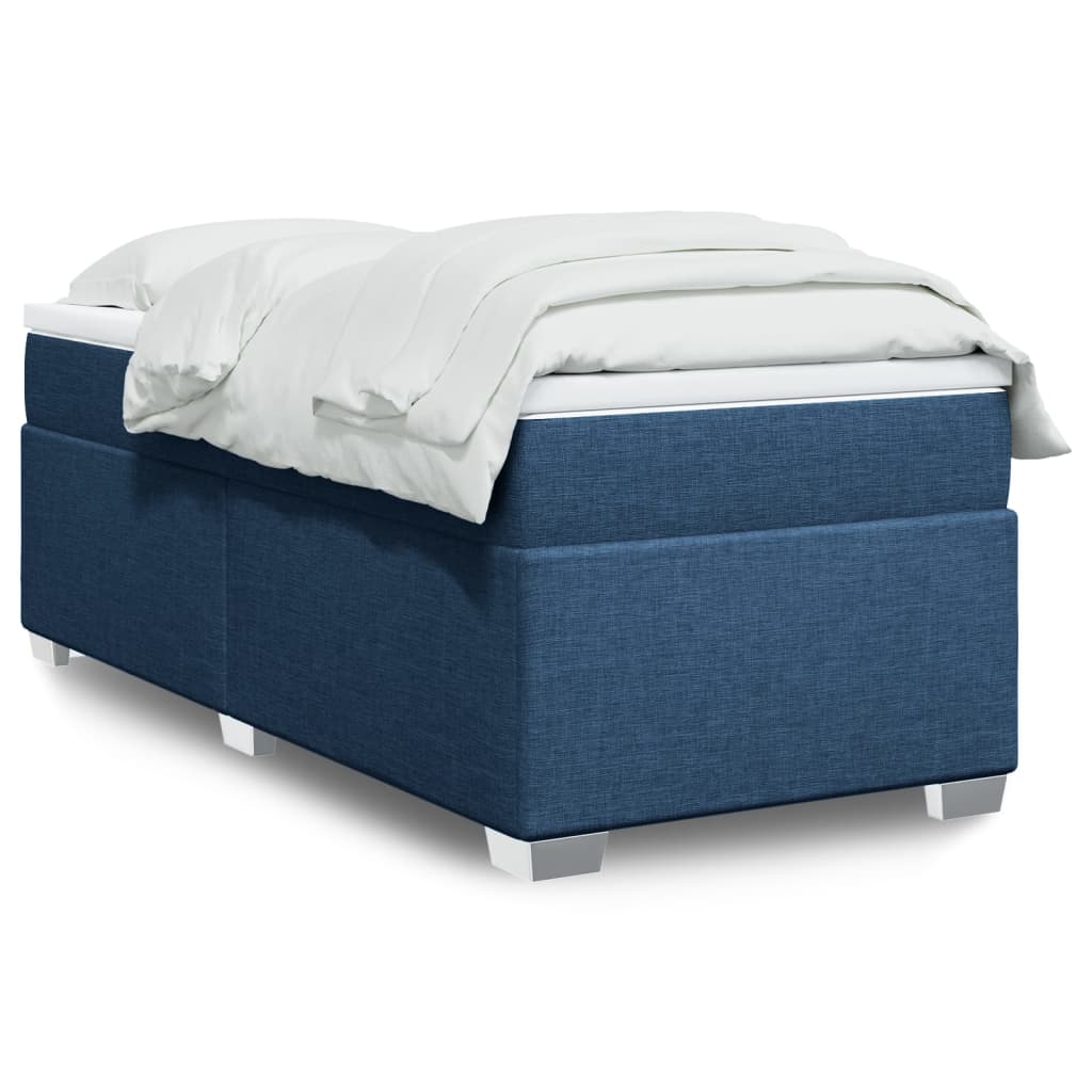vidaXL Posteľný rám boxsping s matracom modrý 80x200 cm látka