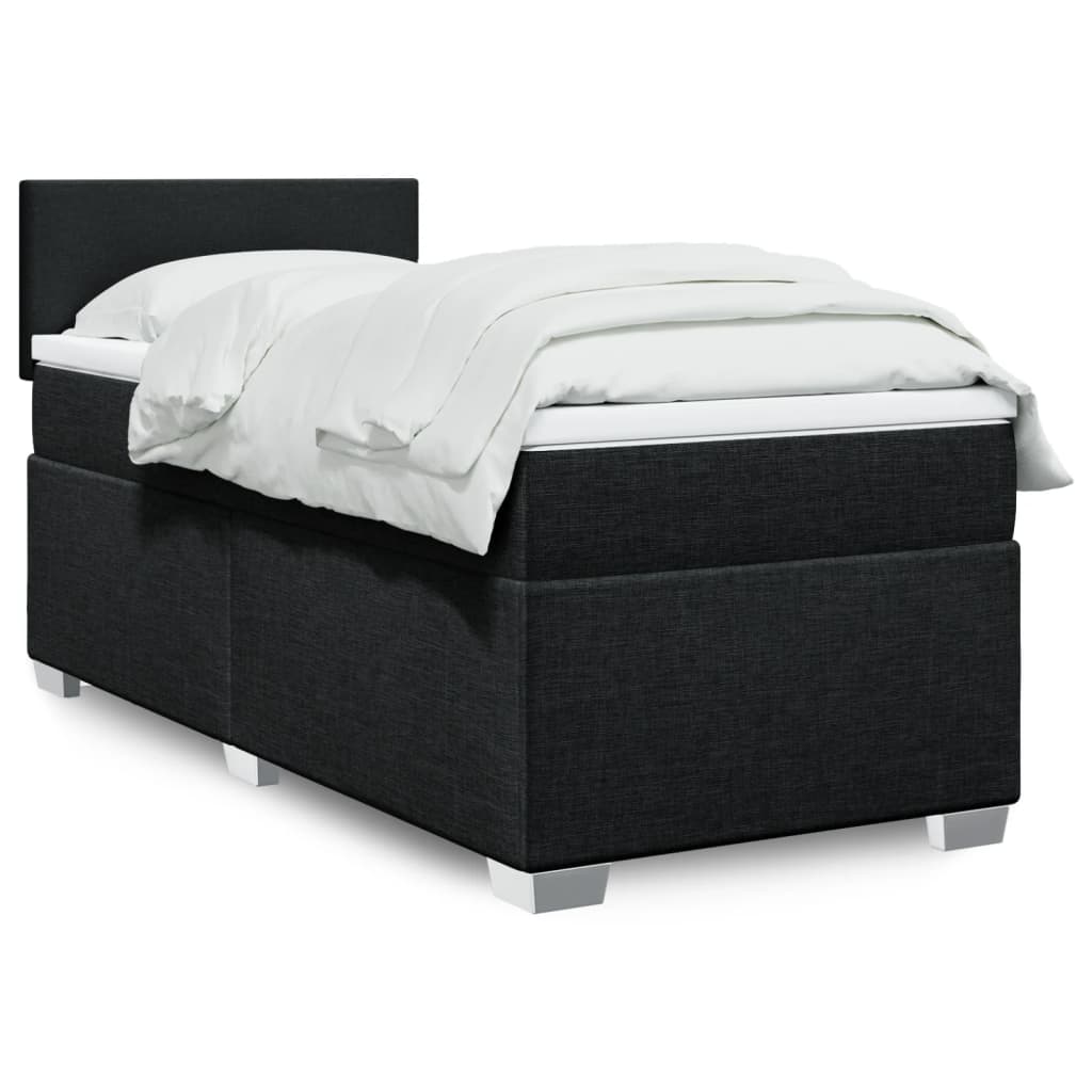vidaXL Posteľný rám boxspring s matracom čierny 80x200 cm látka