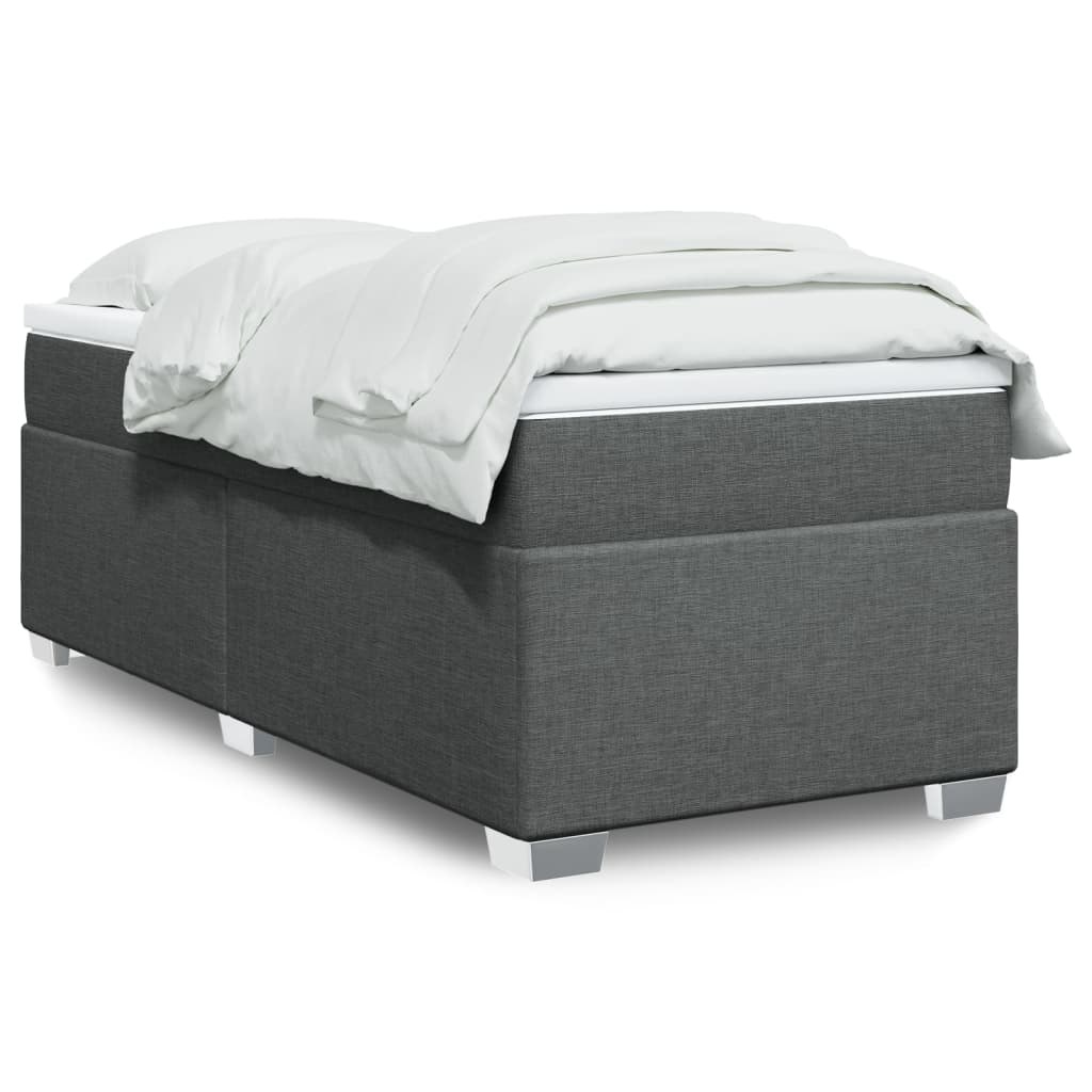 vidaXL Posteľný rám boxsping s matracom tmavosivý 80x200 cm látka