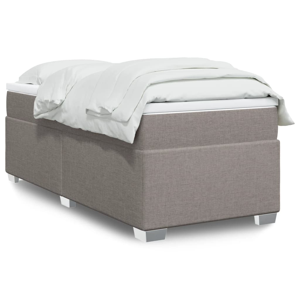 vidaXL Posteľný rám boxspring s matracom sivohnedý 90x190 cm látka