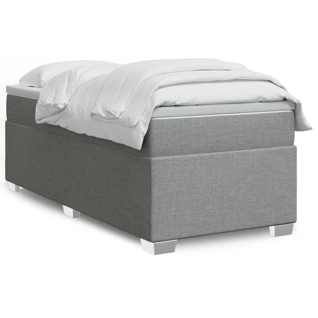 vidaXL Posteľný rám boxsping s matracom bledosivý 90x190 cm látka