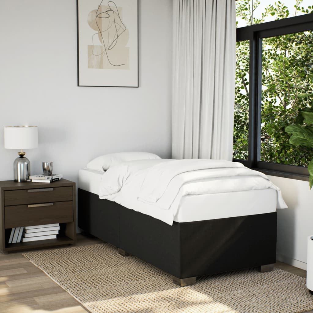 vidaXL Posteľný rám boxspring s matracom čierny 90x190 cm látka
