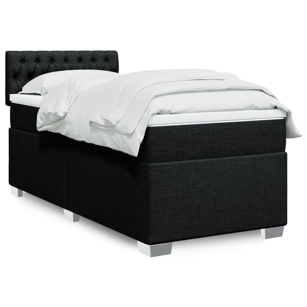 vidaXL Posteľný rám boxspring s matracom čierny 80x200 cm látka