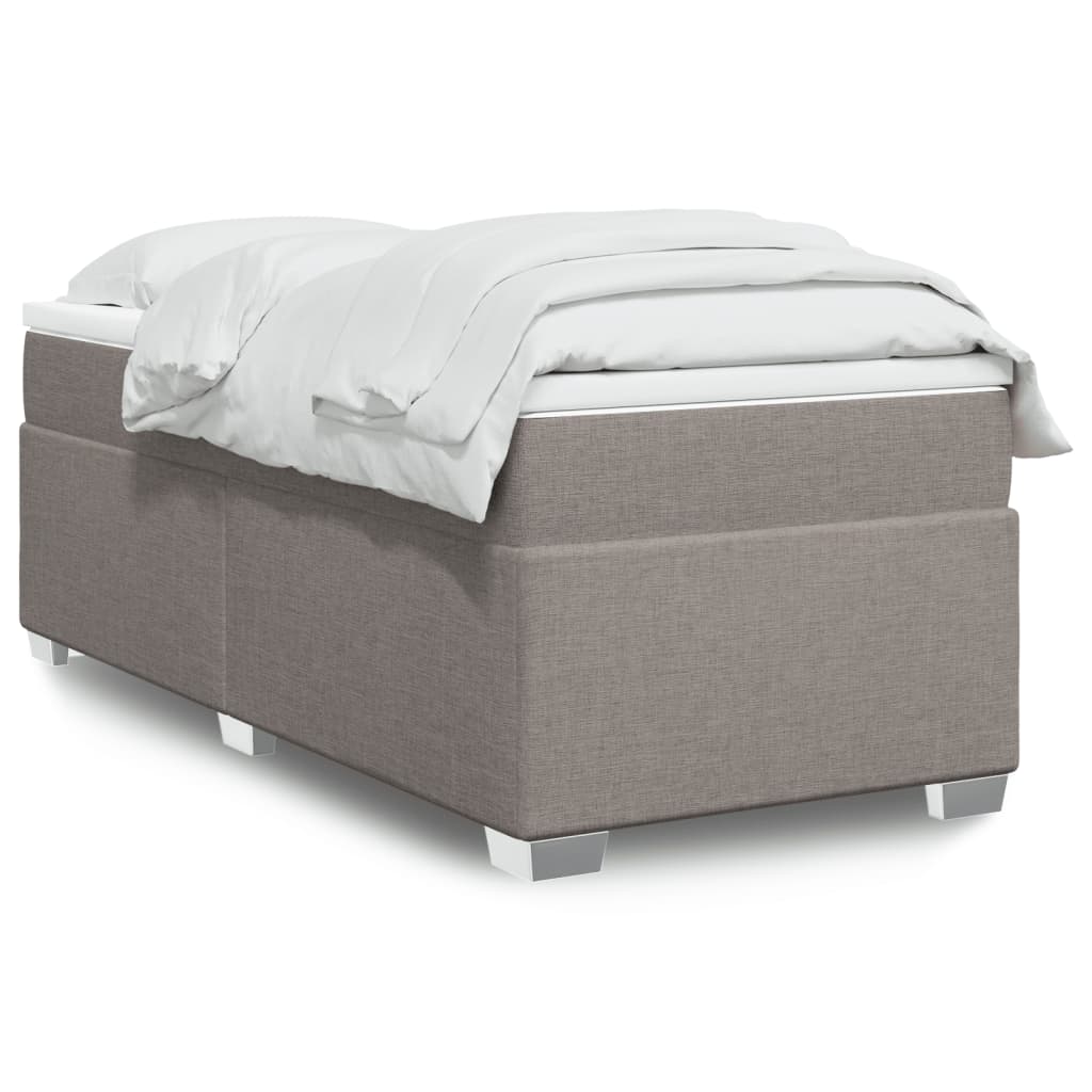vidaXL Posteľný rám boxsping s matracom sivohnedý 90x200 cm látka