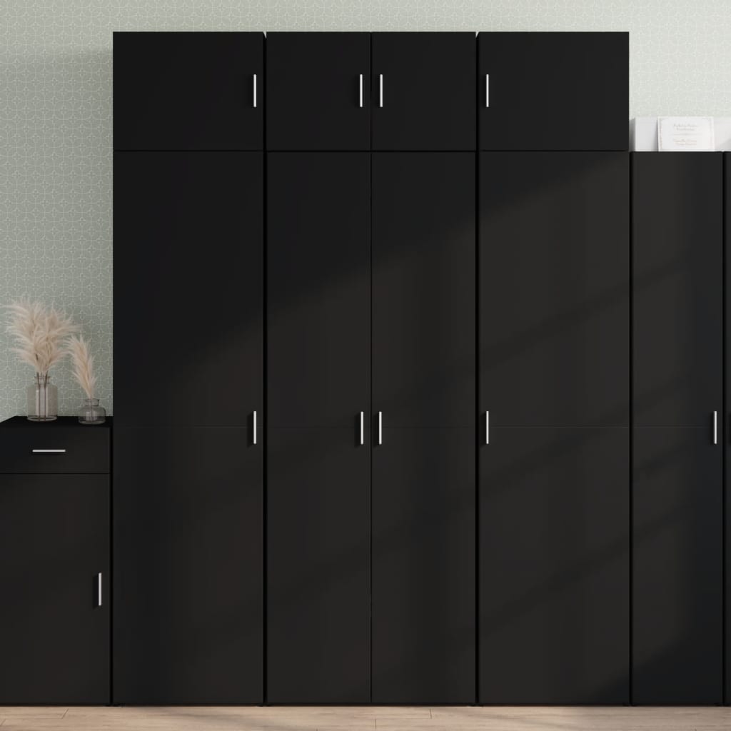 vidaXL Vysoká skrinka čierna 70x42,5x185 cm kompozitné drevo