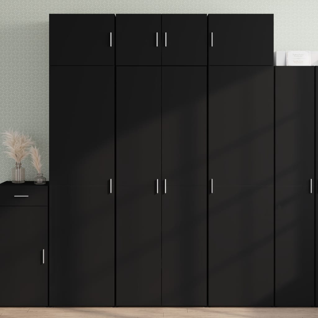 vidaXL Vysoká skrinka čierna 70x42,5x185 cm kompozitné drevo