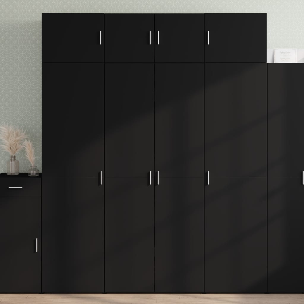 vidaXL Vysoká skrinka čierna 80x42,5x185 cm kompozitné drevo