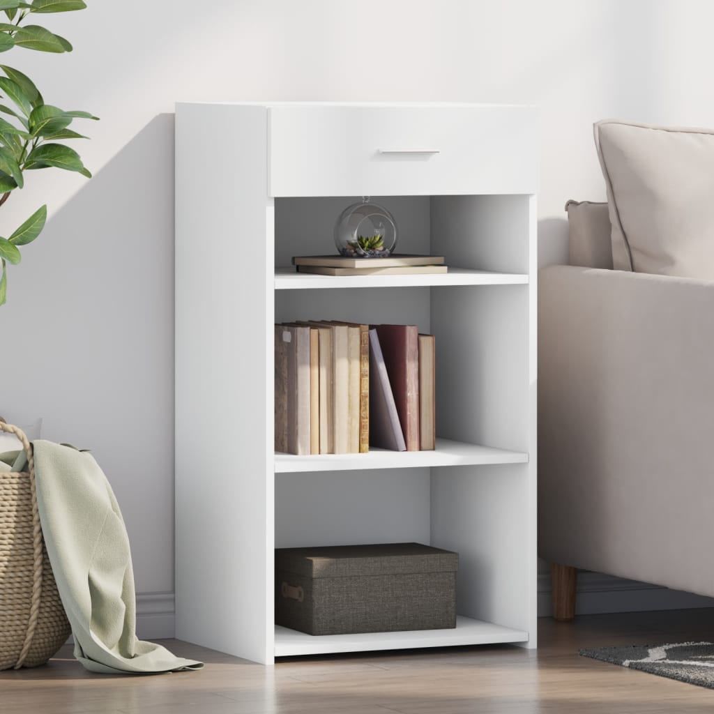 vidaXL Komoda biela 50x42,5x93 cm kompozitné drevo