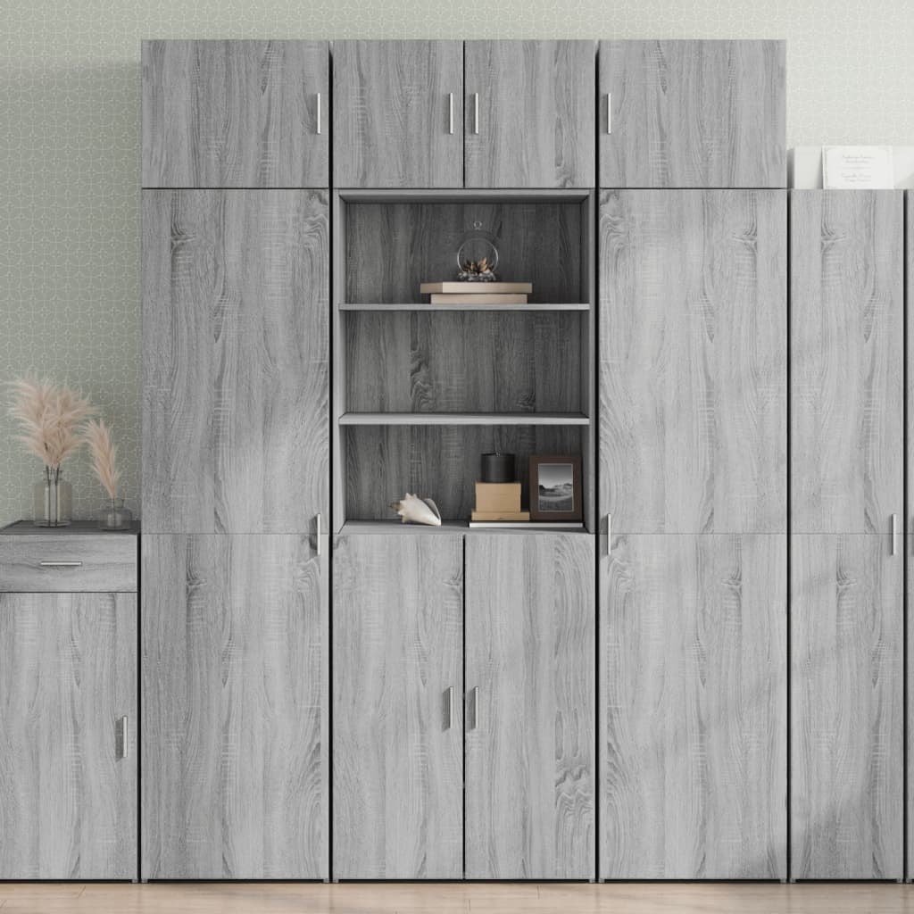 vidaXL Vysoká skrinka sivá sonoma 70x42,5x185 cm kompozitné drevo