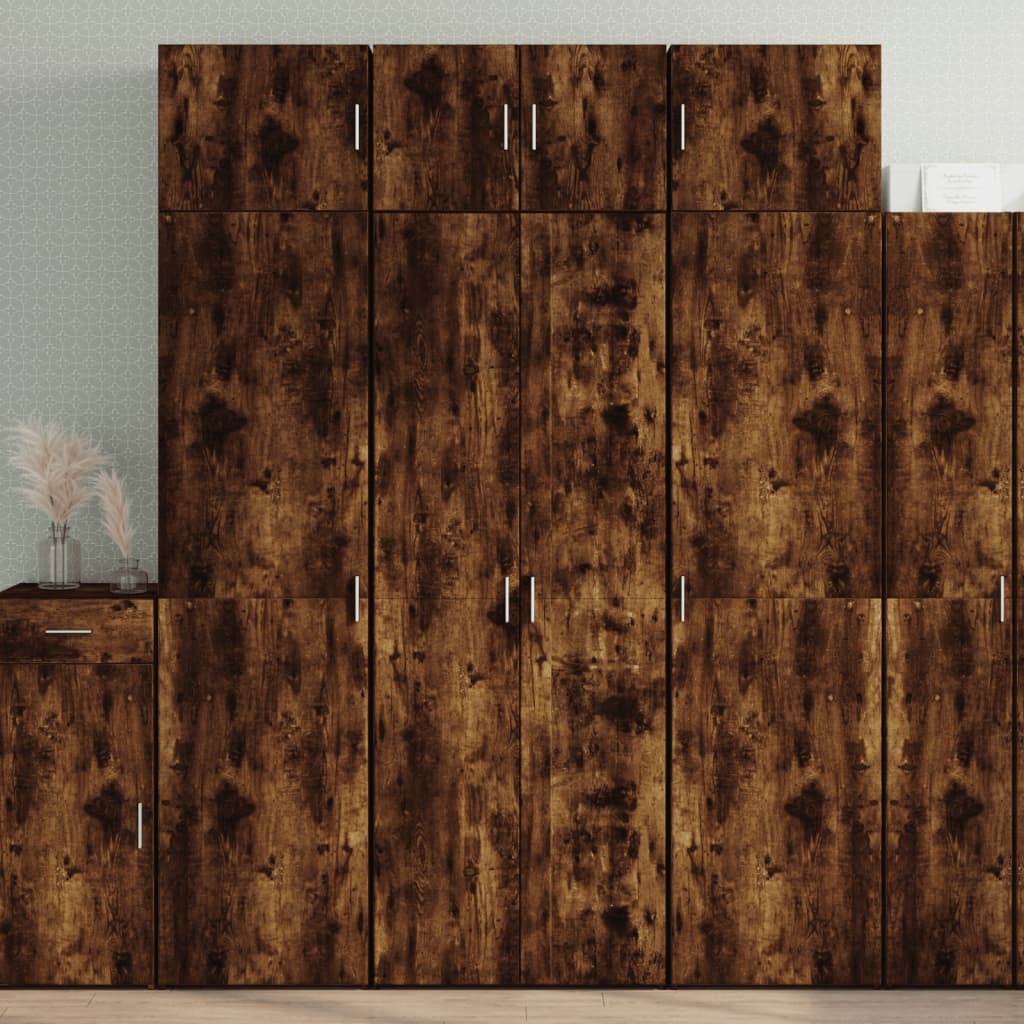 vidaXL Vysoká skrinka dymový dub 70x42,5x185 cm kompozitné drevo
