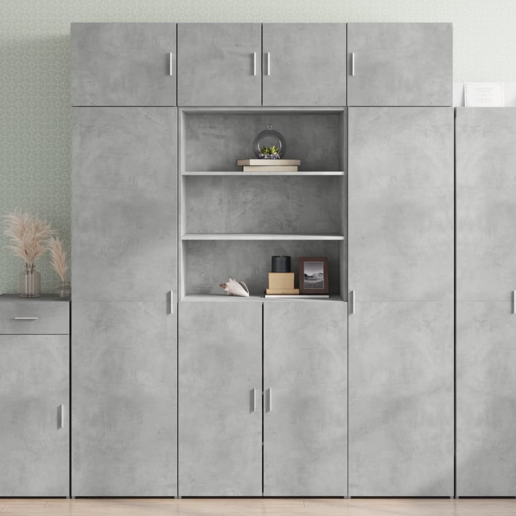 vidaXL Vysoká skrinka sivá 80x42,5x185 cm kompozitné drevo