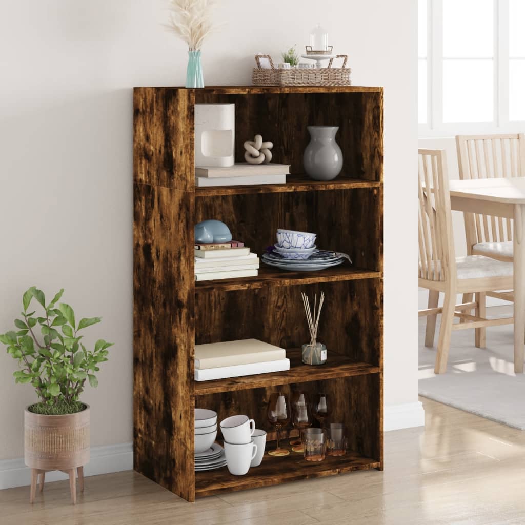 vidaXL Vysoká skrinka dymový dub 70x41x124 cm kompozitné drevo