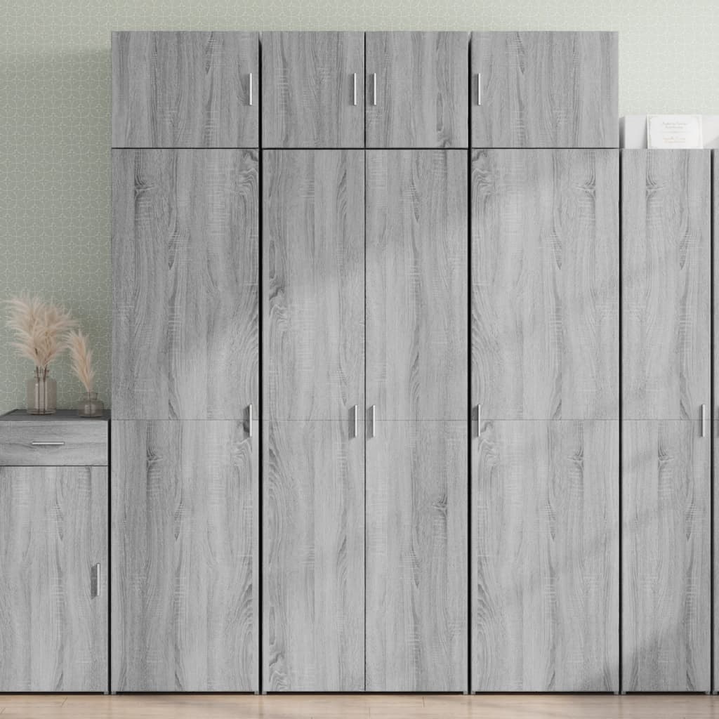 vidaXL Vysoká skrinka sivá sonoma 70x42,5x185 cm kompozitné drevo