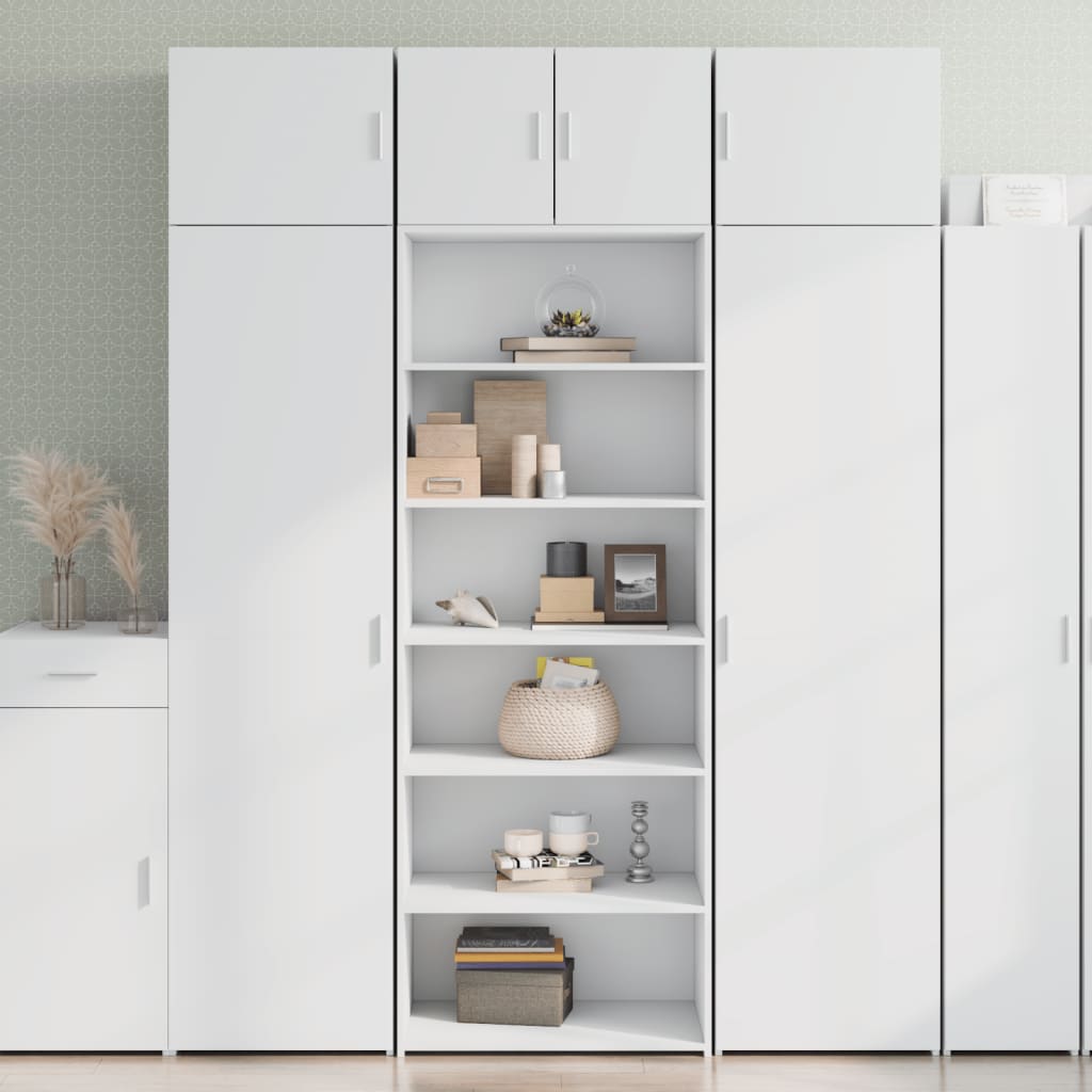 vidaXL Vysoká skrinka biela 70x41x185 cm kompozitné drevo