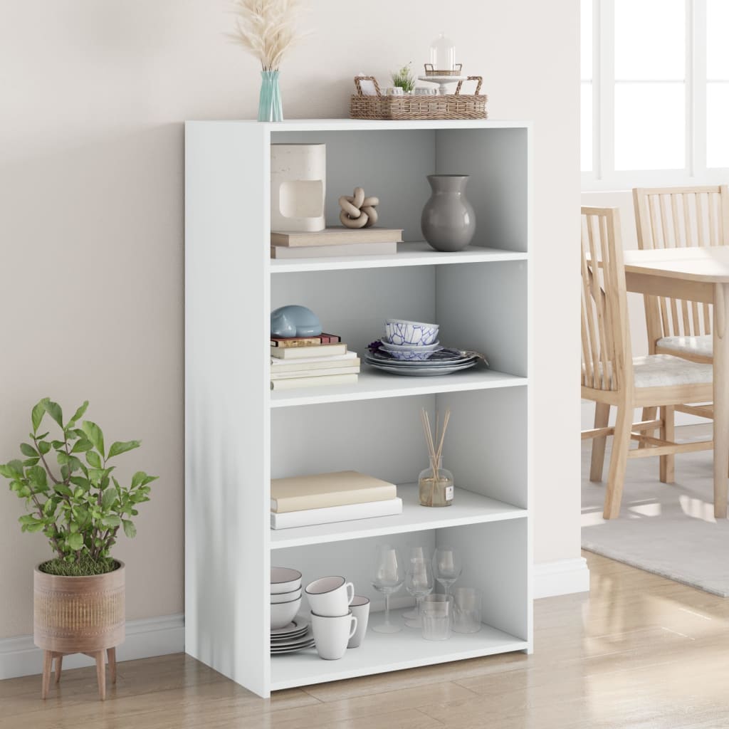 vidaXL Vysoká skrinka biela 70x41x124 cm kompozitné drevo