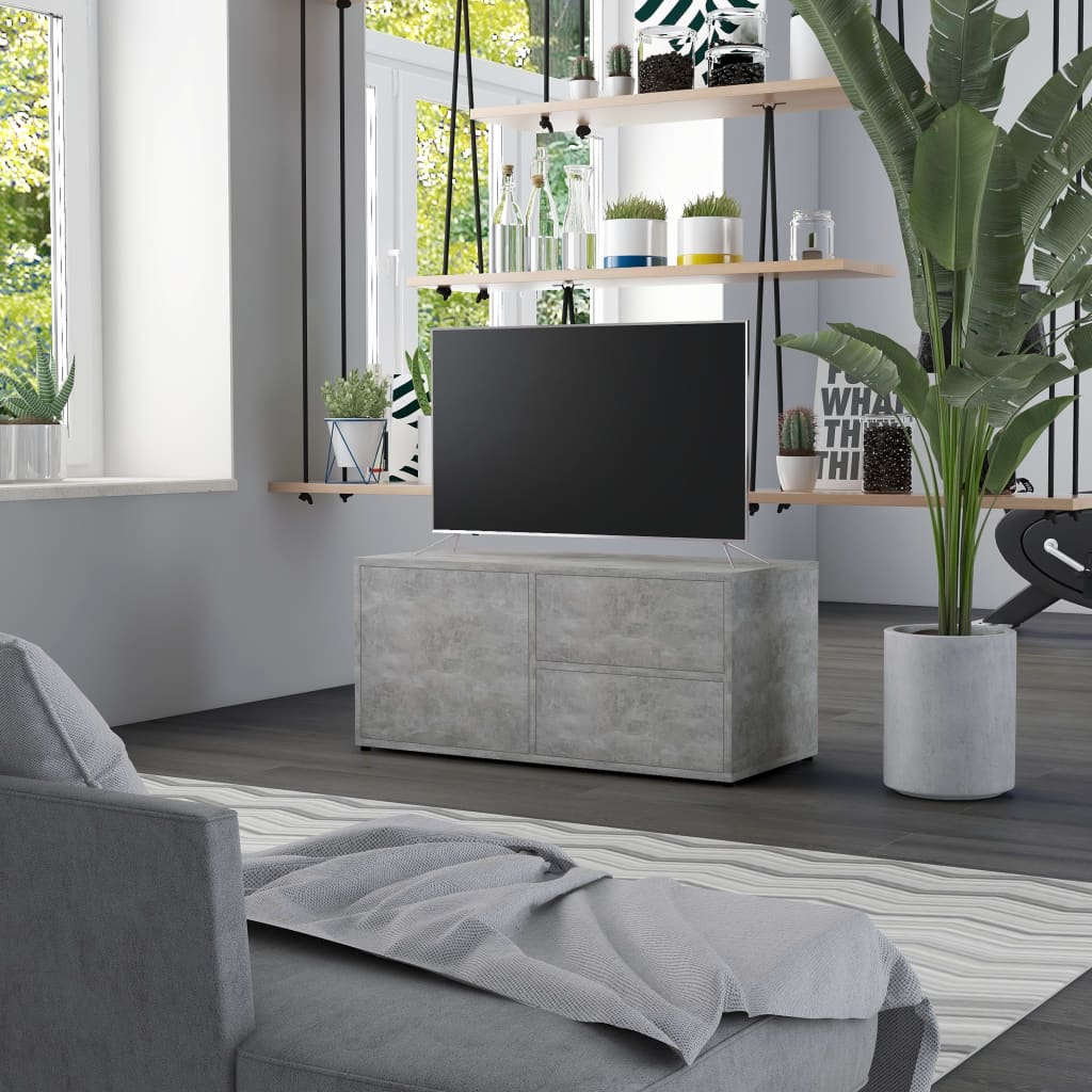 vidaXL TV skrinka, betónovo sivá 80x34x36 cm, kompozitné drevo