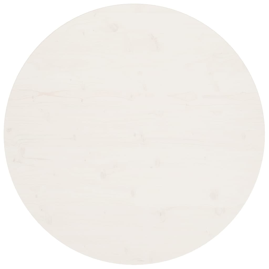 vidaXL Stolová doska biela Ø90x2,5 cm masívna borovica
