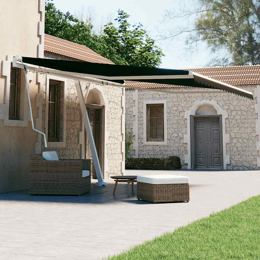 vidaXL Samostatne stojaca automatická markíza 400x300 cm antracitová