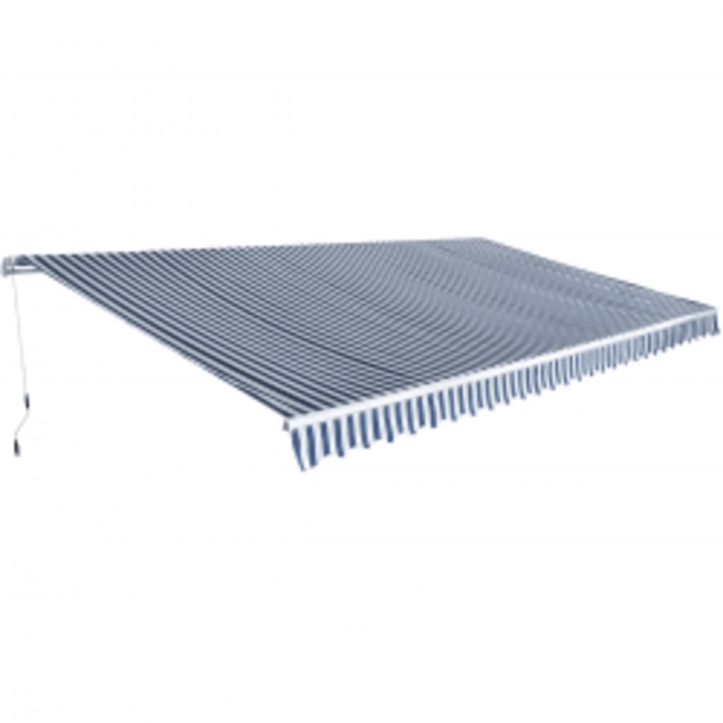 vidaXL Skladacia markíza, manuálna 600 cm, modrá/biela