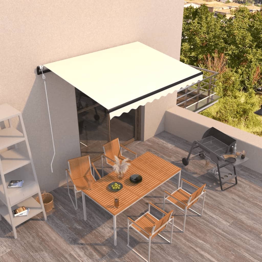 vidaXL Automatická zaťahovacia markíza 350x250 cm krémová