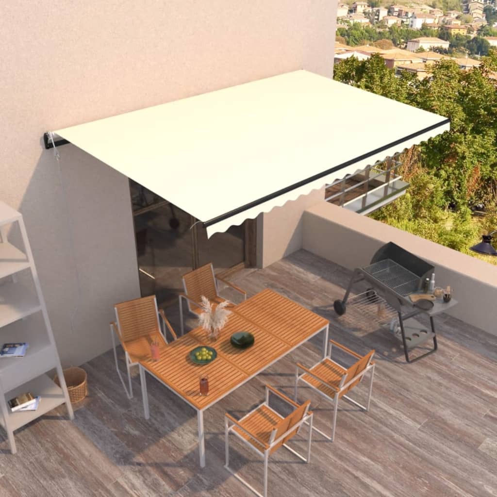 vidaXL Automaticky zaťahovacia markíza 500x350 cm krémová