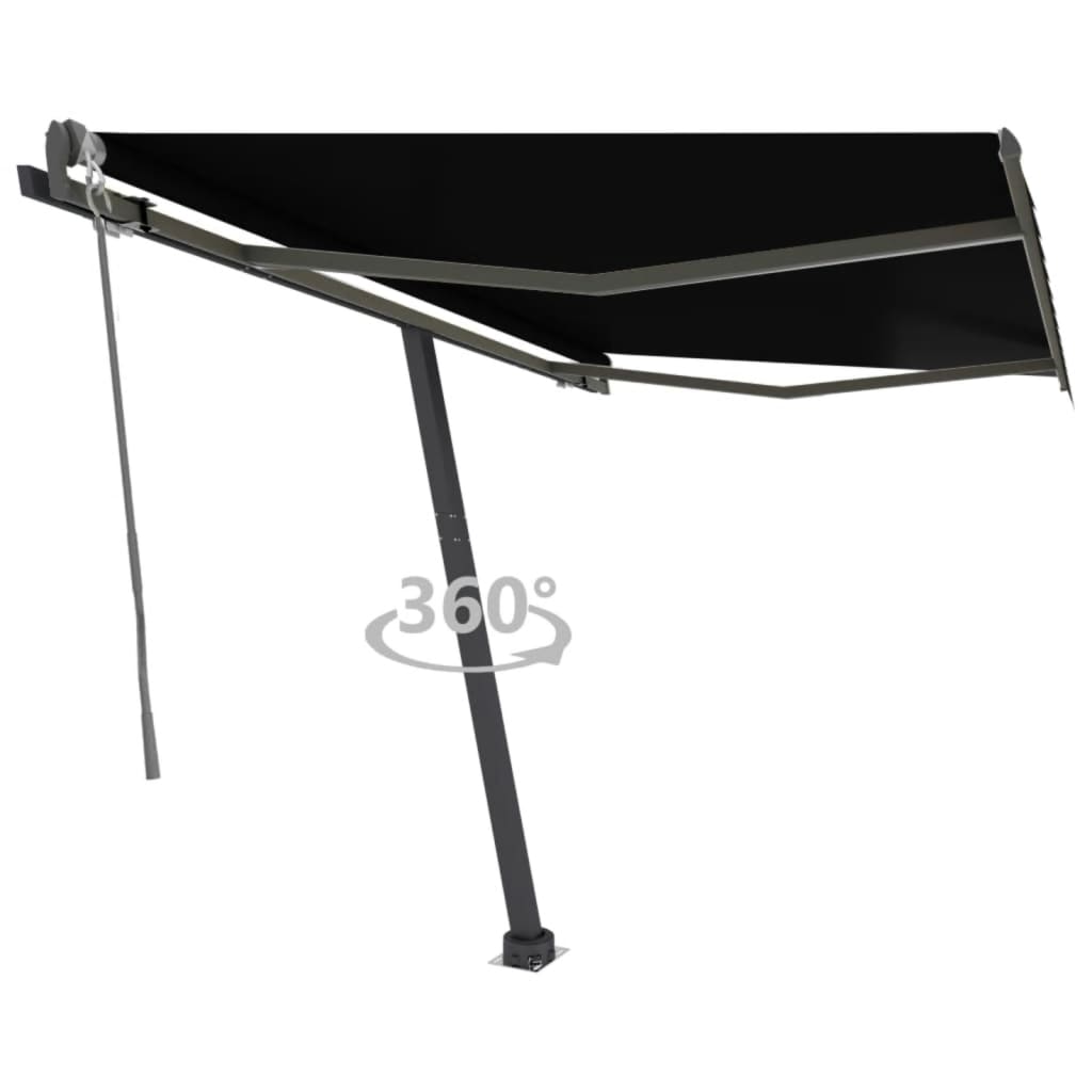 vidaXL Samostatne stojaca automatická markíza 300x250 cm antracitová