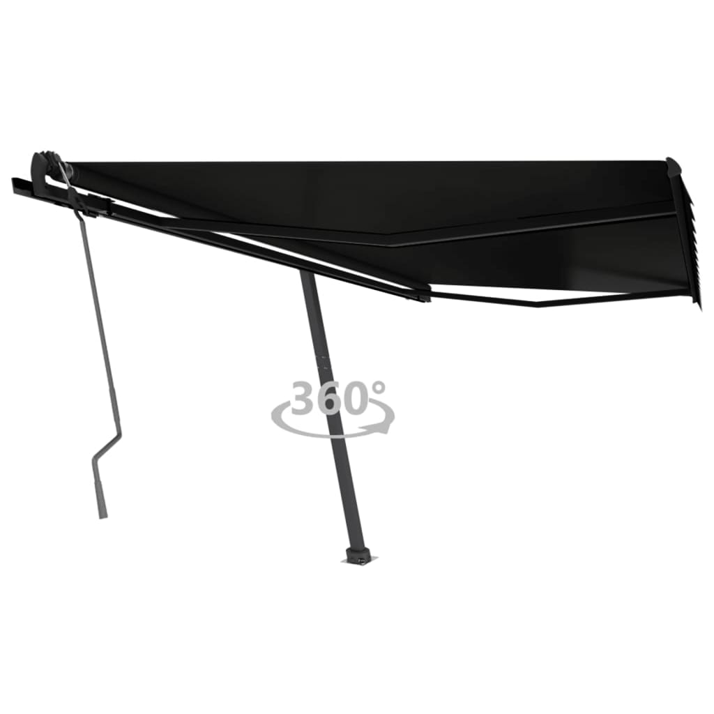vidaXL Stojaca ručne zaťahovacia markíza 400x350 cm antracitová