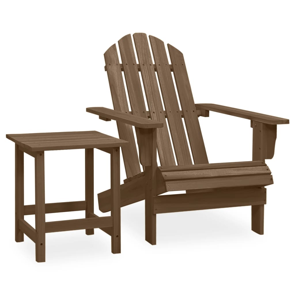 vidaXL Záhradná stolička Adirondack so stolíkom jedľový masív hnedá