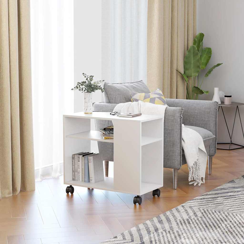 vidaXL Príručný stolík, biely 70x35x55 cm, kompozitné drevo