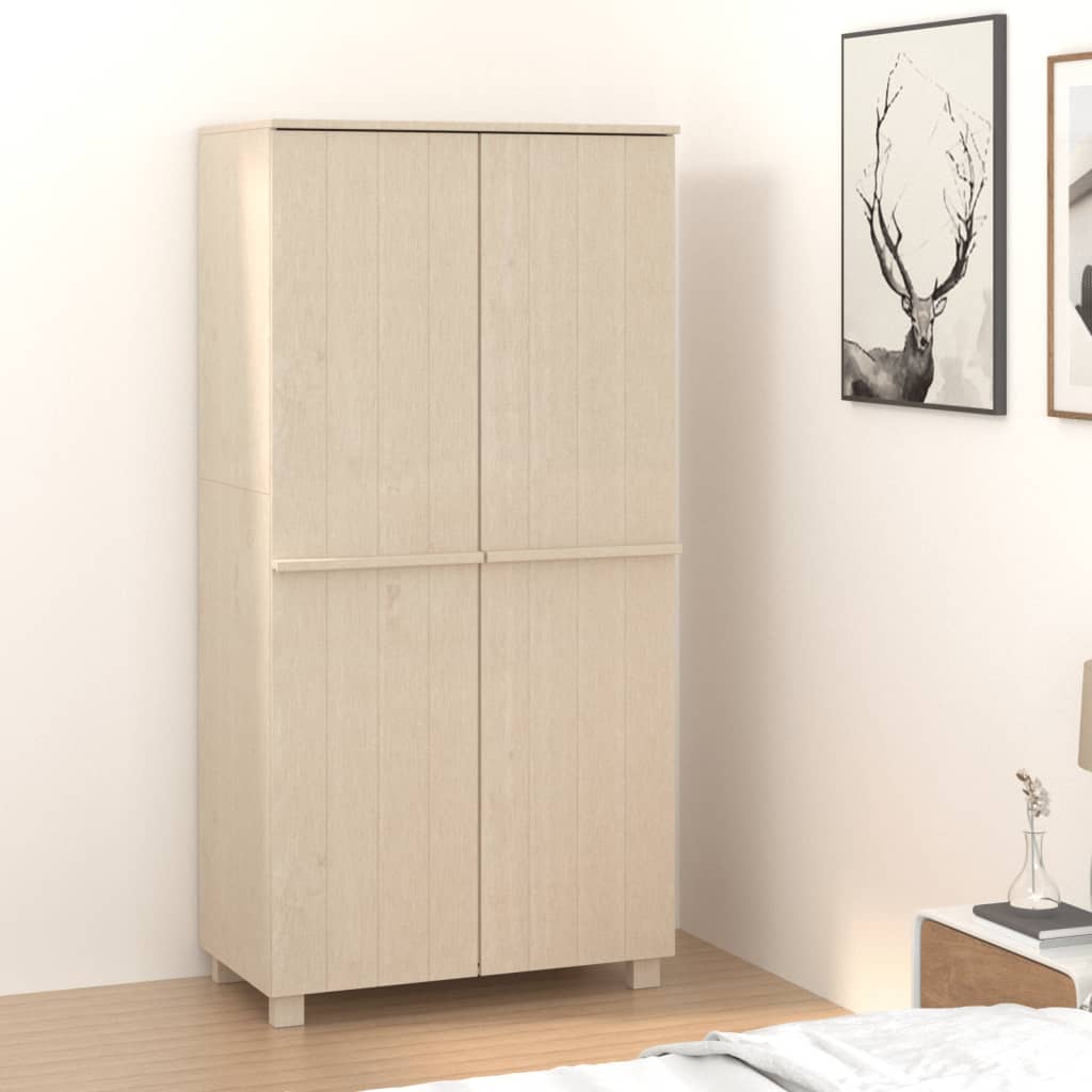 vidaXL Šatník HAMAR, medovo hnedý 89x50x180 cm, borovicový masív