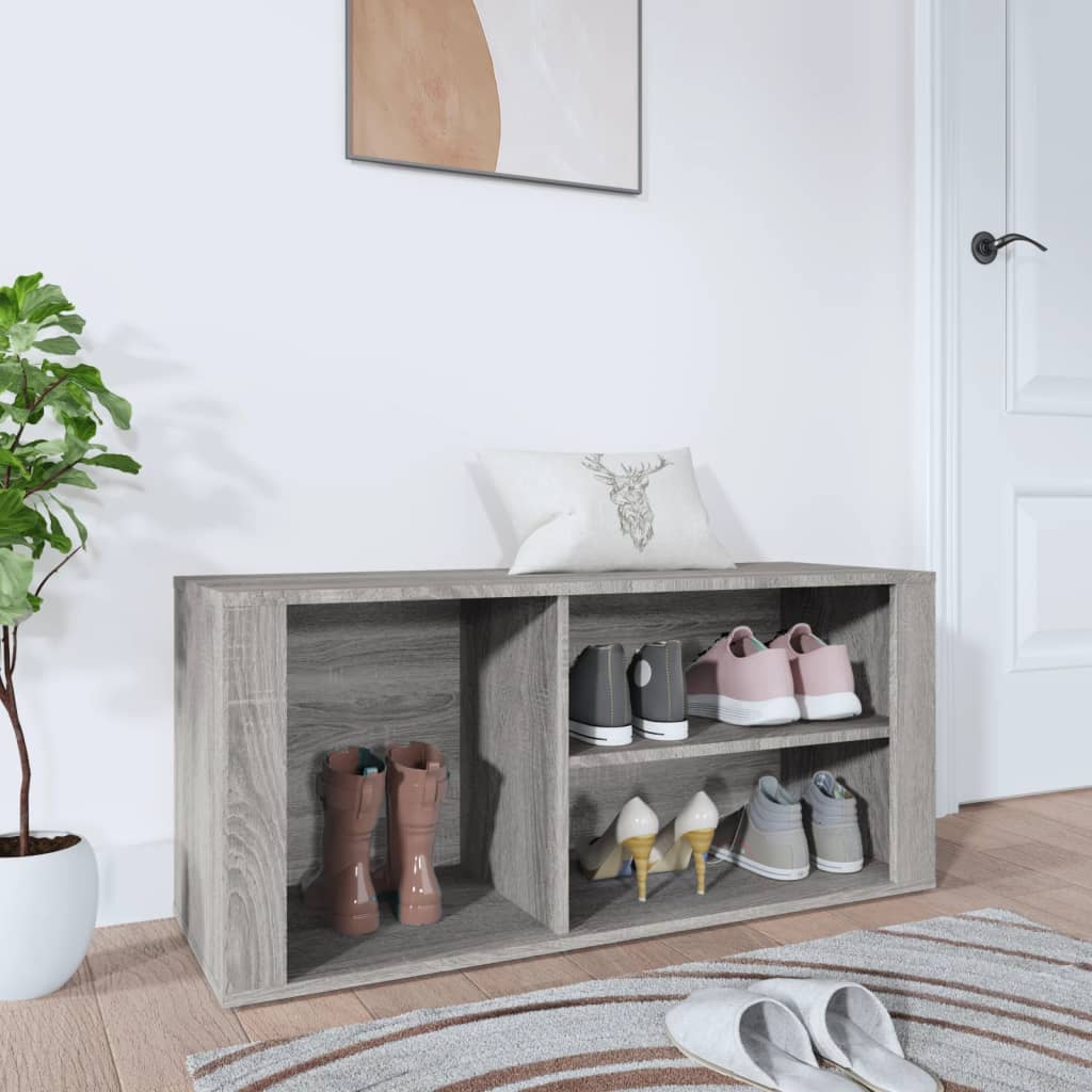 vidaXL Botník sivý dub sonoma 100x35x45 cm spracované drevo