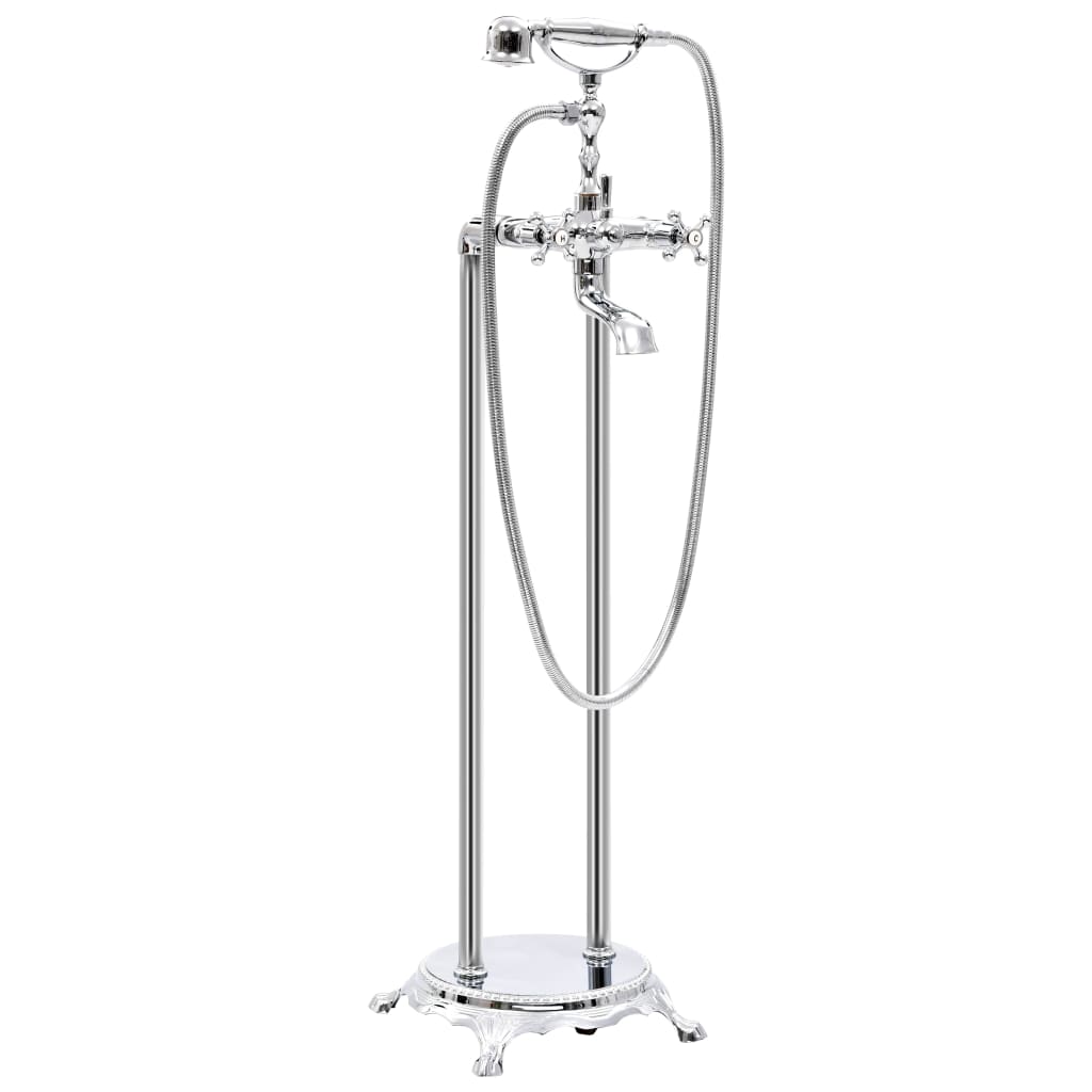 vidaXL Voľne stojaca vaňová batéria strieborná 99,5 cm nehrdzavejúca oceľ