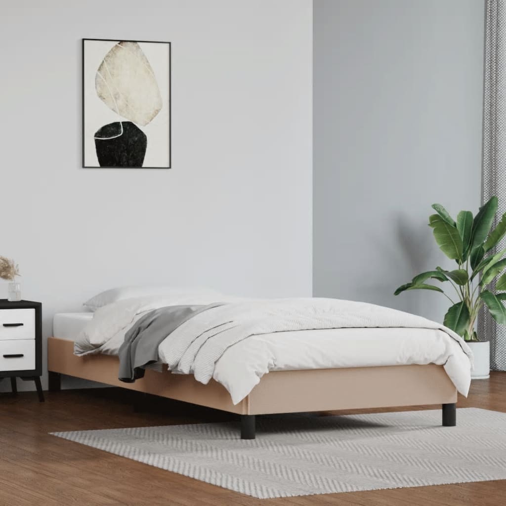 vidaXL Posteľný rám kapučínový 90x200 cm umelá koža