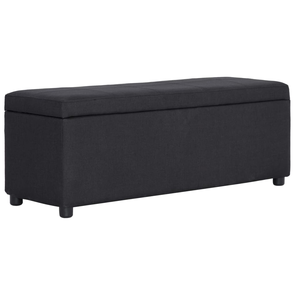 vidaXL Lavica s úložným priestorom 116 cm čierna polyester