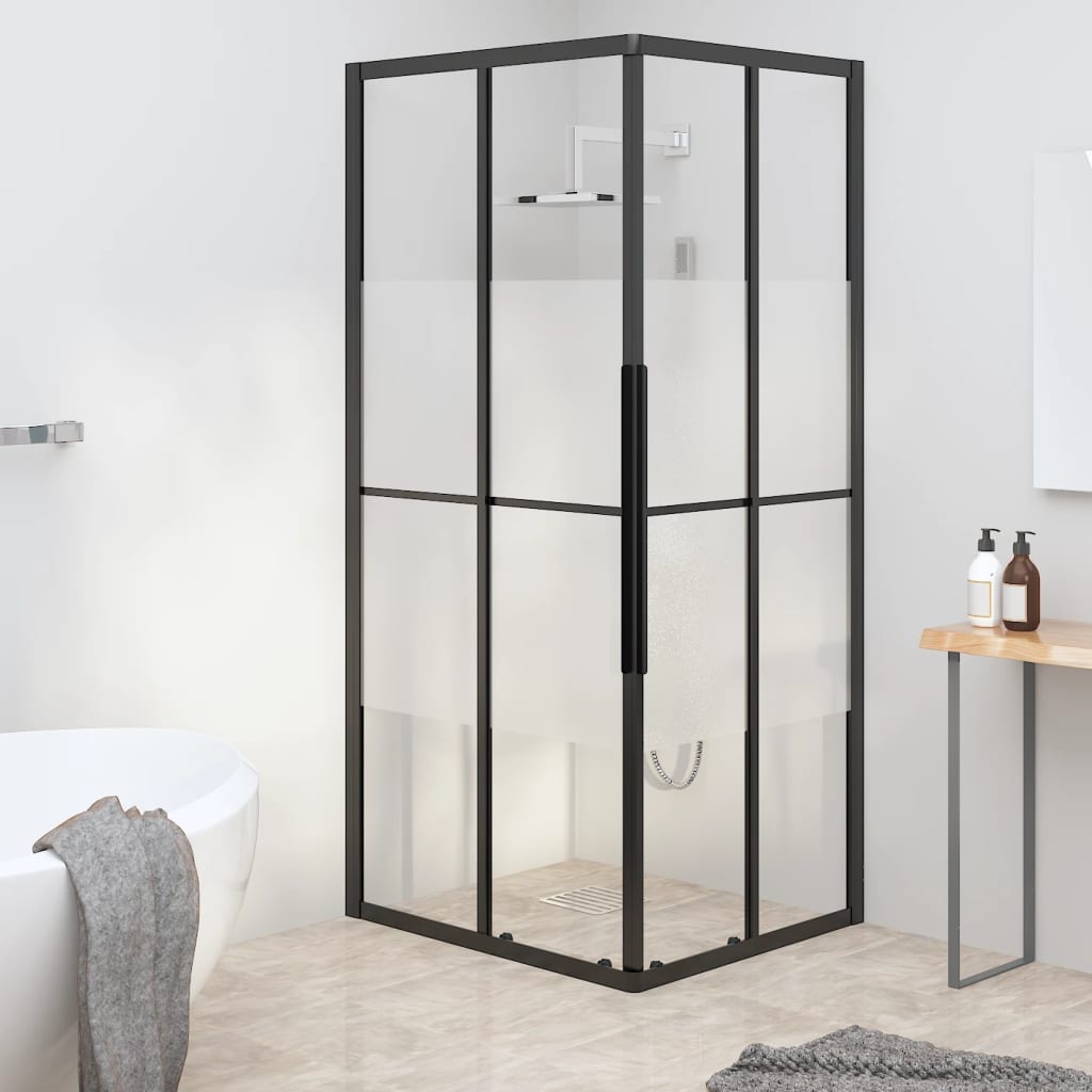 vidaXL Sprchovací kút polomatný ESG 90x70x180 cm čierny