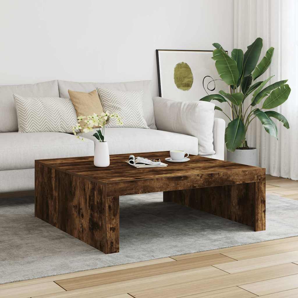 vidaXL Konferenčný stolík dymový dub 100x100x35 cm spracované drevo