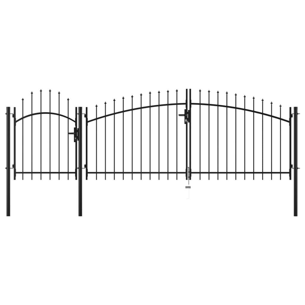 vidaXL Záhradná brána, oceľ 2x4 m, čierna