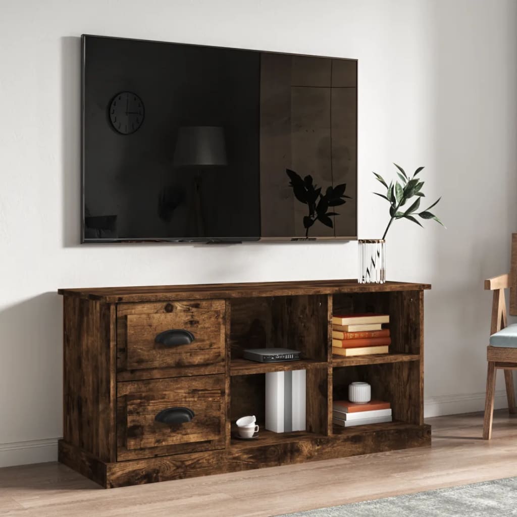 vidaXL TV skrinka dymový dub 102x35,5x47,5 cm kompozitné drevo