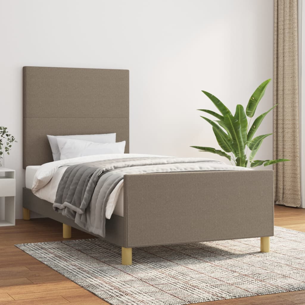 vidaXL Rám postele bez matraca Taupe 90x190 cm Látka
