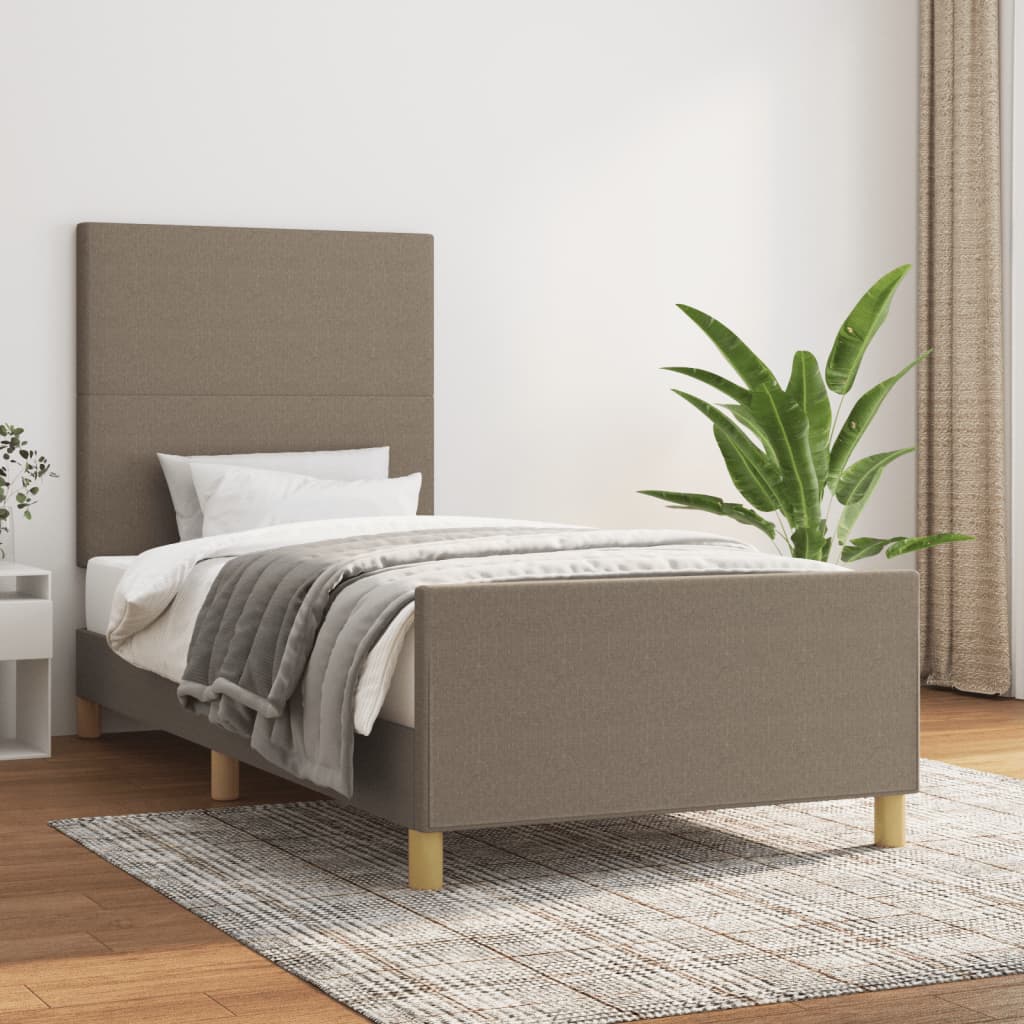 vidaXL Rám postele bez matraca Taupe 90x200 cm Látka