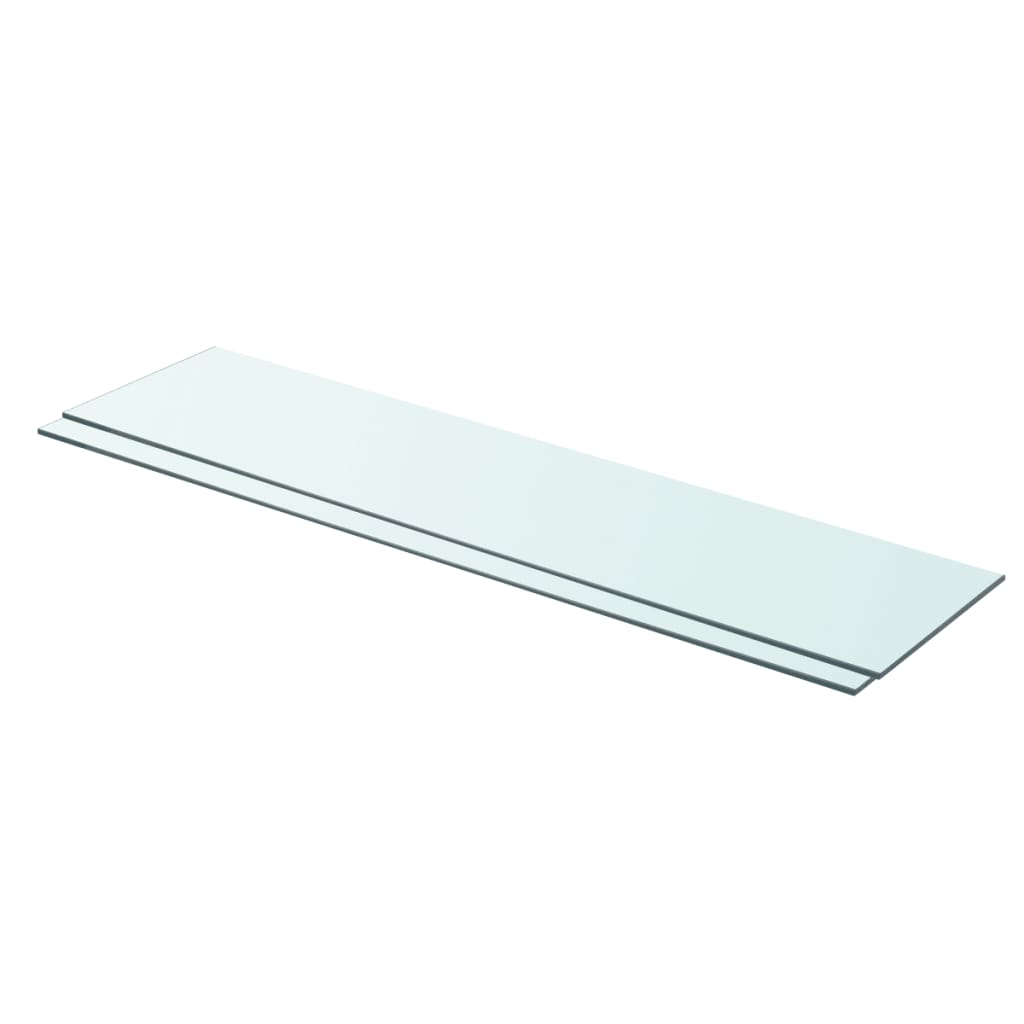 vidaXL Poličky 2 ks panel z priehľadného skla 90x20 cm