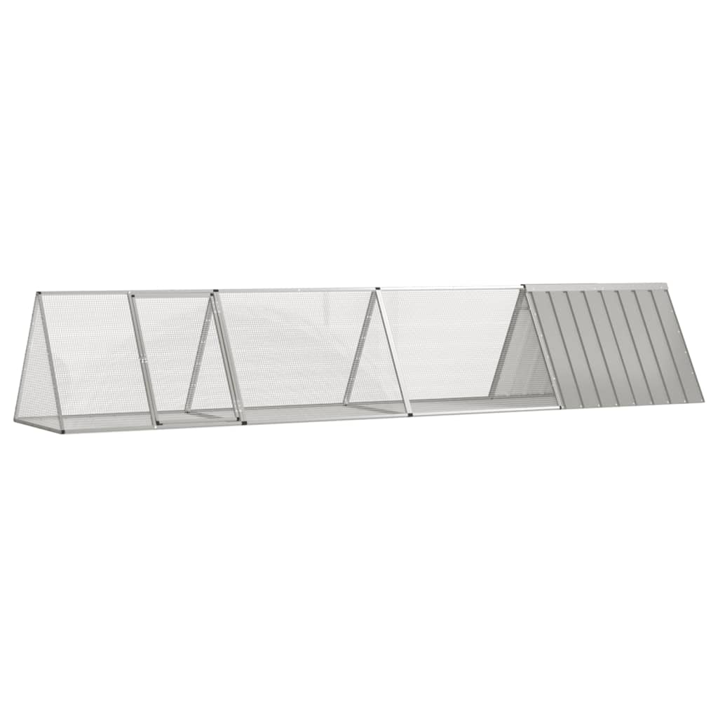 vidaXL Klietka pre králiky sivá 403,5x80,5x71 cm pozinkovaná oceľ